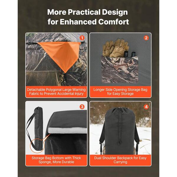 SKYSHALO 4-5 Person See Through Ground Hunting Blind with Carrying