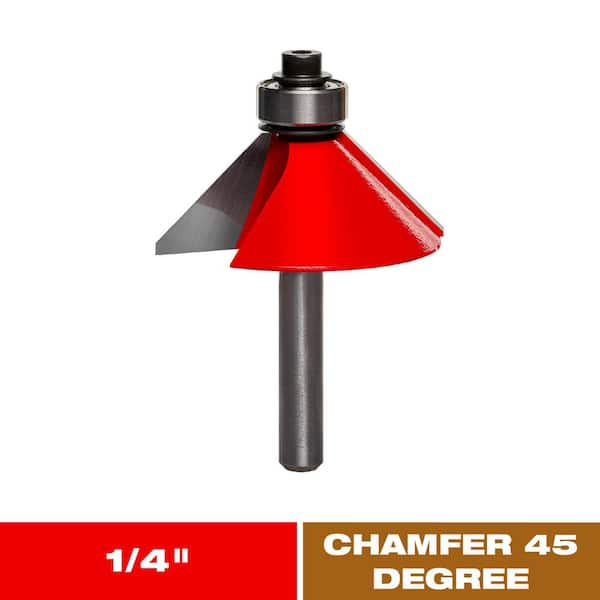 1/4 in. Chamfer 45-Degree Router Bit (1-Piece)