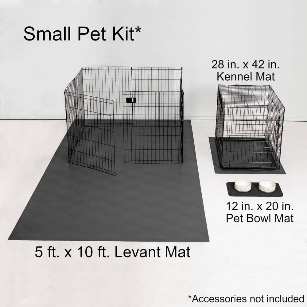 Slate Grey Vinyl Pet Floor Mat Kit, Small