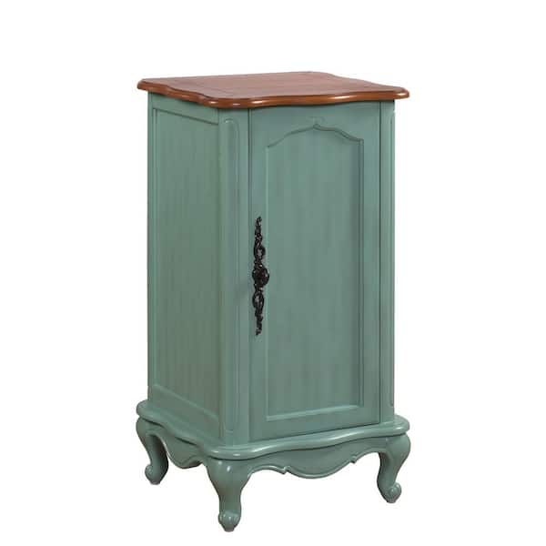 Provence 18 in. W x 16 in. D x 34 in. H Blue Freestanding Linen Cabinet