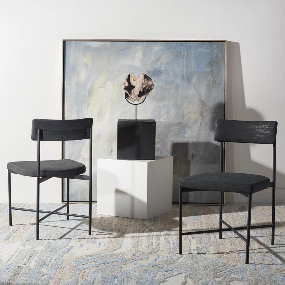 Archer Black 17 in. Iron Dining Chair (Set of 2)