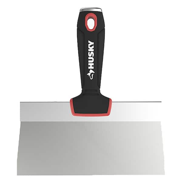 Husky 8 in. Stainless Steel Taping Knife with Soft Grip Handle