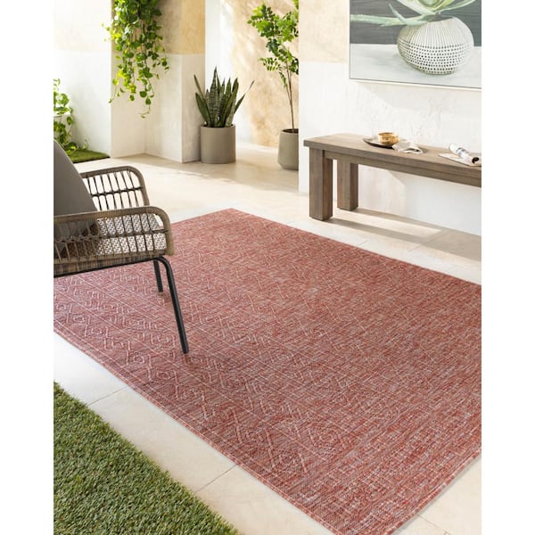 Hampton Bay Tan 5 ft. x 7 ft. Natural Weave Indoor/Outdoor Patio Area Rug  3113336 - The Home Depot