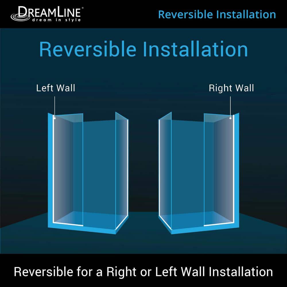 Linea 34" Frameless Clear Glass Shower Panel with Bronze Hardware