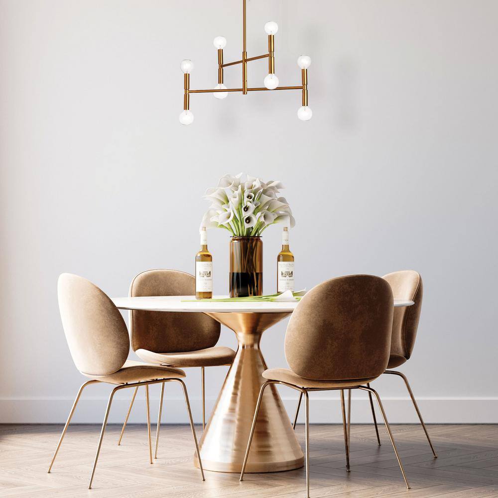 Vintage Bronze Mini Sputnik Chandelier with 8 Lights