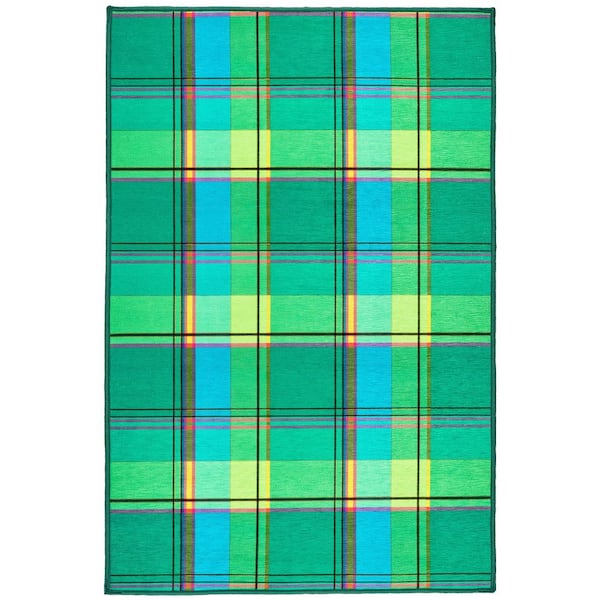 DASH & ALBERT Pacific Madras Machine Washable Multi 3 ft. x 5 ft. Indoor Area Rug