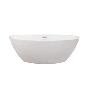 Jolie 69 in. Acrylic Flatbottom Non-Whirlpool Soaking Bathtub in White