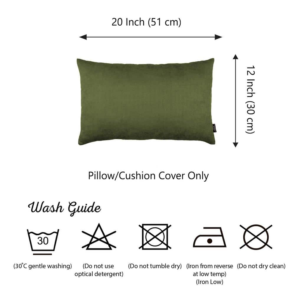 Sage Green Polyester Lumbar Throw Pillow Set