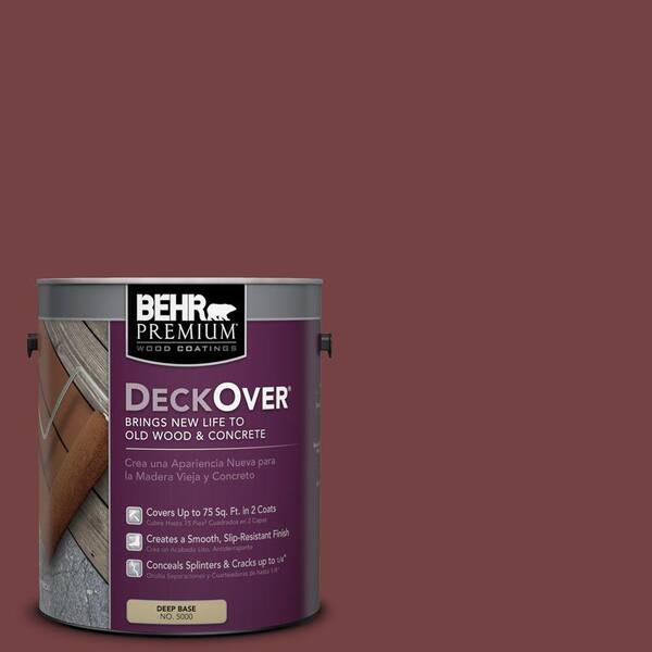 BEHR Premium DeckOver 1 gal. #PFC-04 Tile Red Solid Color Exterior Wood and Concrete Coating