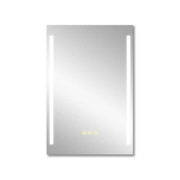 Maincraft 24 in. W x 36 in. H Rectangular Frameless Anti-Fog Wall Mounted LED Light Bathroom Vanity Mirror in Silver