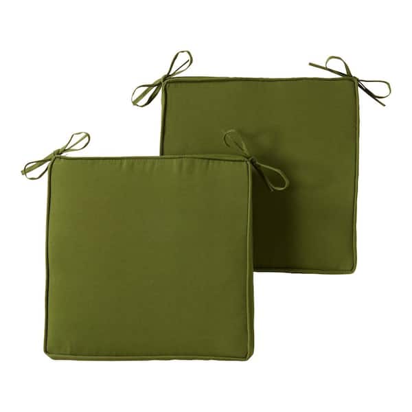 Greendale Home Fashions 18 in. x 18 in. Hunter Green Square Outdoor Seat Cushion (2-Pack)