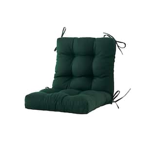 Outdoor Chair Cushion Tufted /Seat and Back Floral Patio Furniture Cushion with Tie In Dark Green L40"xW20"xH4"