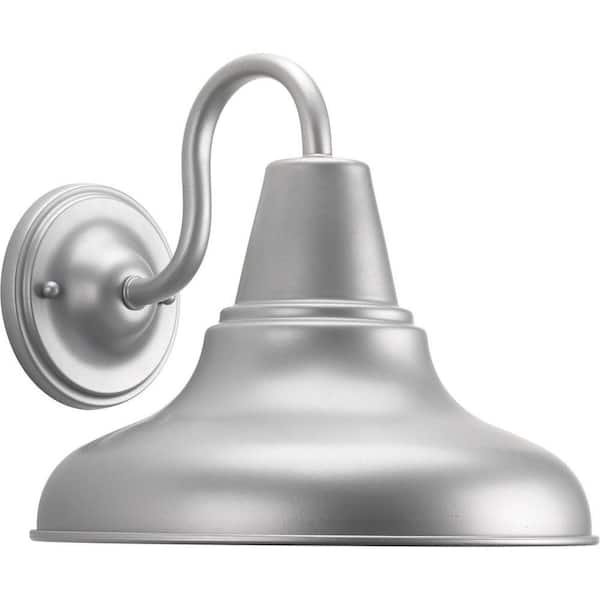 Progress Lighting District Collection 1-Light Metallic Gray Farmhouse Outdoor Large Wall Lantern Light