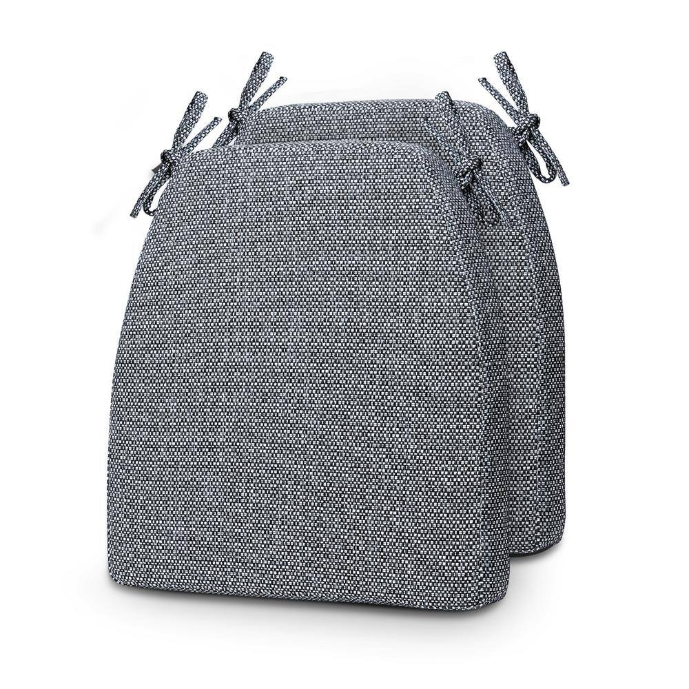 Dark Gray Trapezoid Outdoor Seat Cushion 2-Pack