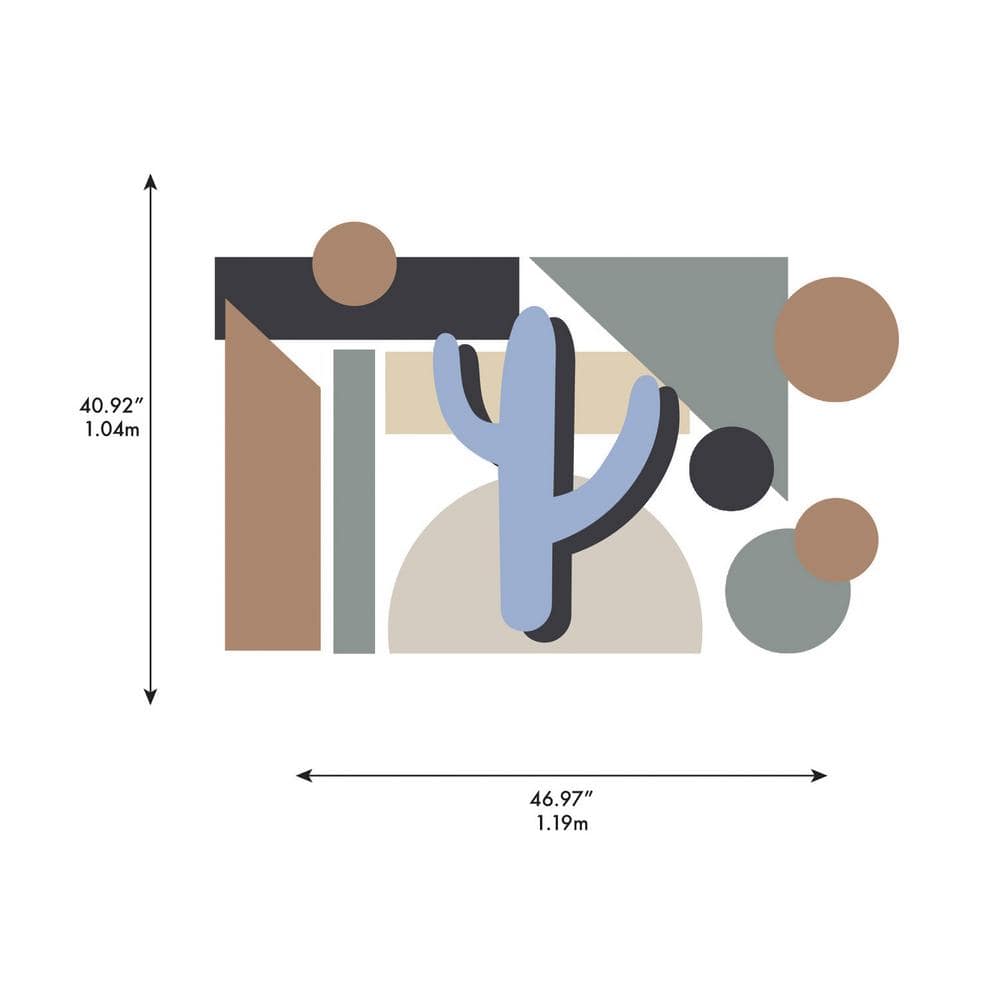 Neutral Multicolor Modular Mural Peel and Stick Wall Decals