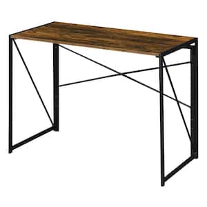Xtra 39.5 in. Rectangle Barndoor and Black Particle Board Writing Desk with Folding Frame
