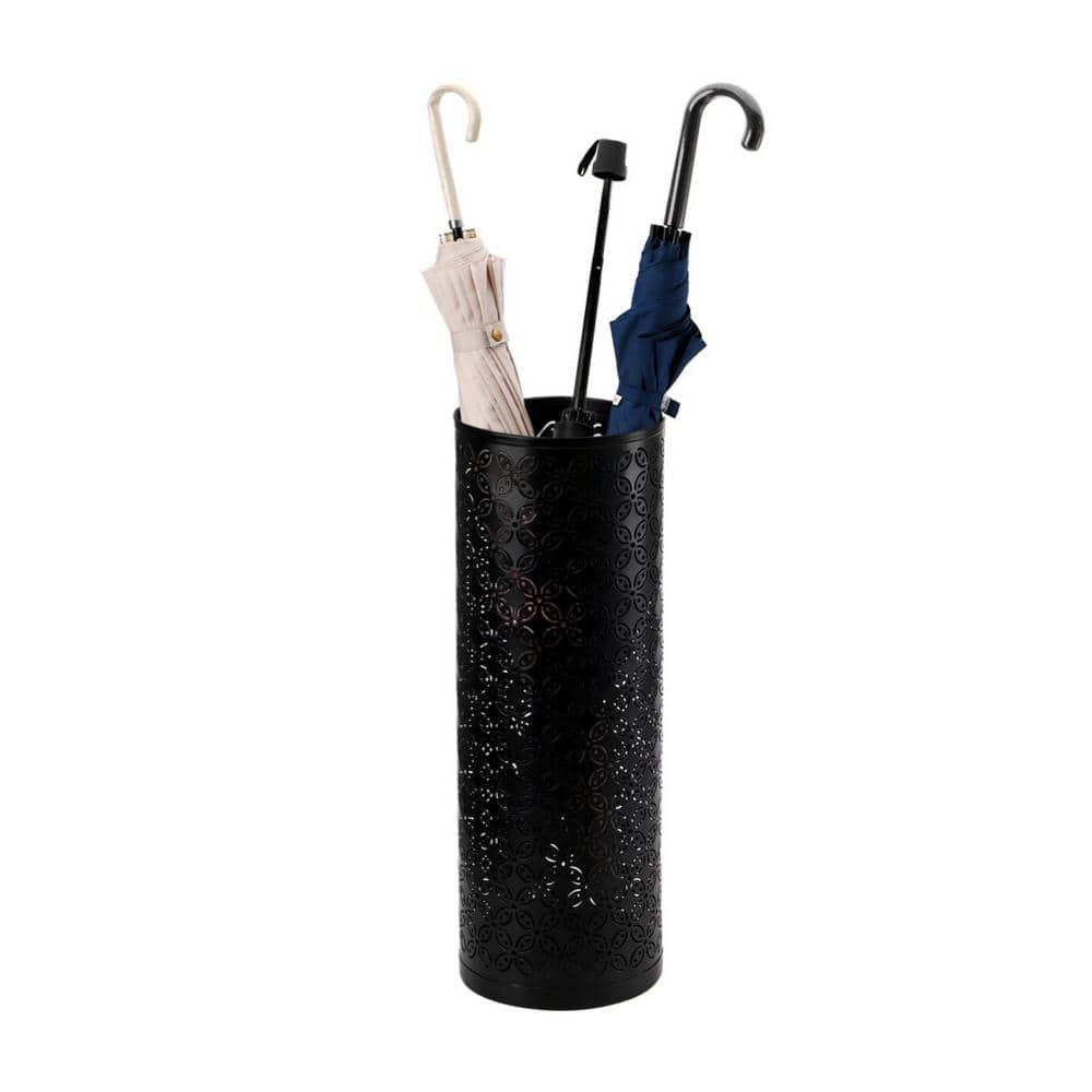 Black Metal Round Water Resistant Umbrella Stand