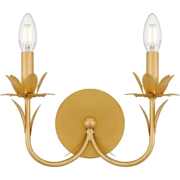 Quoizel Maria 2 Light Gold Leaf Wall Sconce
