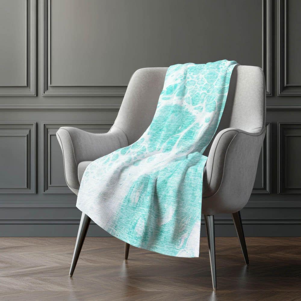 Premium Machine Washable ASB682 Aqua 50 in. x 70 in. Sherpa Throw Blanket price history on PriceWatchPro