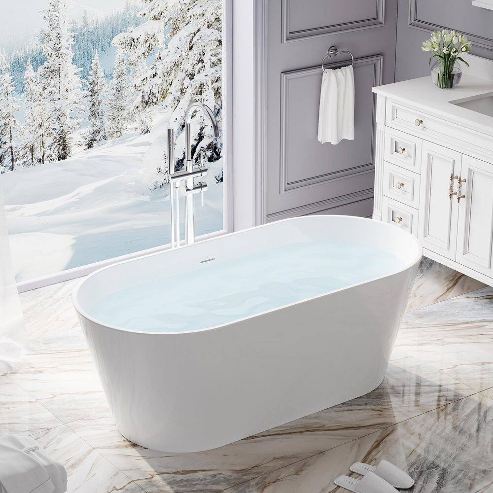 DV 60 in. x 28.75 in. Soaking Bathtub with Center Drain in White/Polished Chrome price history on PriceWatchPro