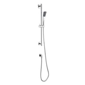 Twist 1-Spray Rectangle High Pressure Multifunction Wall Bar Shower Kit with Hand Shower in Polished Chrome