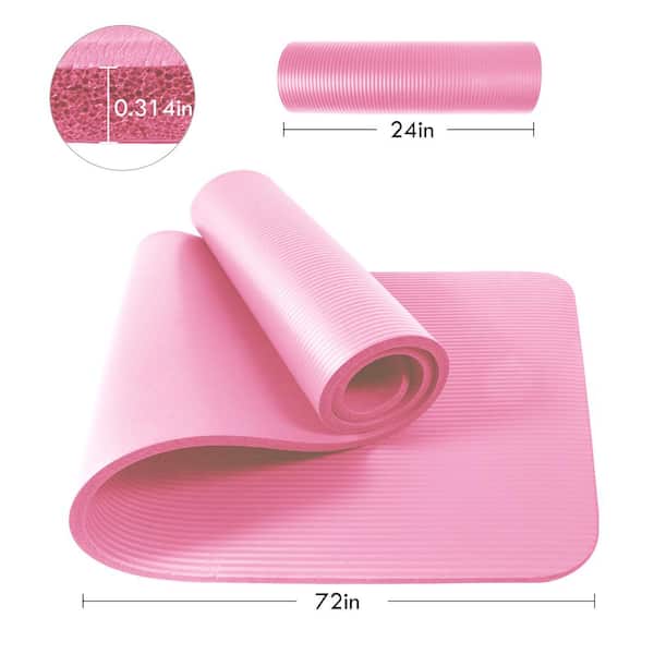 Pro Space Pink High Density Yoga Mat 24 in. W x 72 in. L x 0.3 in. T  Pilates Gym Flooring Mat Non Slip (12 sq. ft.) NYM722403P - The Home Depot