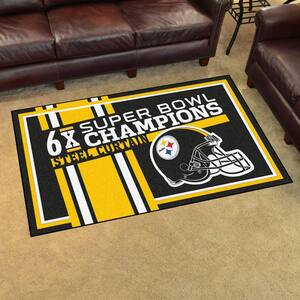 Pittsburgh Steelers Dynasty Yellow 4 ft. x 6 ft. Plush Area Rug