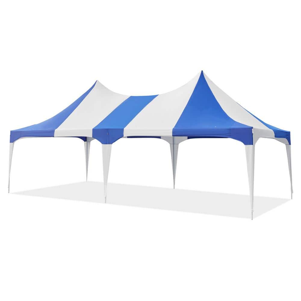 26 ft. x 13 ft. Blue-white Party Tent, Waterproof Ourdoor Canopy, All Weath