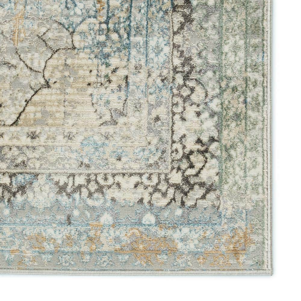 Melo Washable Gray Wool-Synthetic Blend 10' x 14' Area Rug