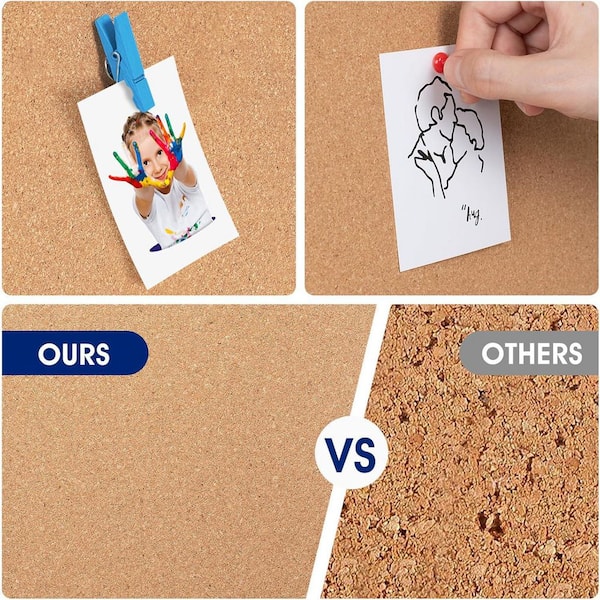 PATIKIL 12x12" 1/4" Thick Cork Board Tiles, 4 Pack Self Adhesive Square - View #11