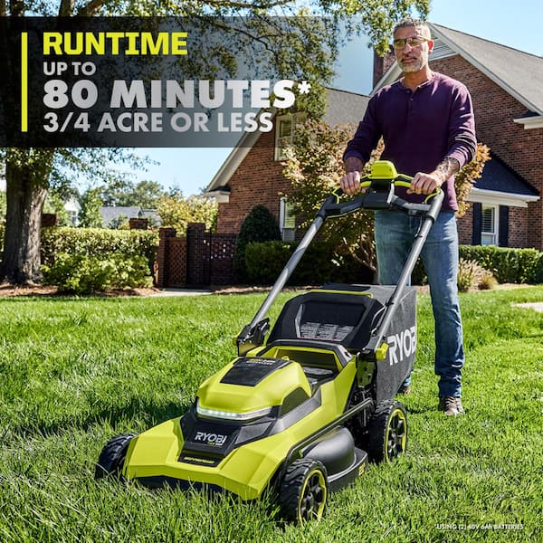 RYOBI - 40V HP Brushless 21 in. Cordless Battery Walk Behind Self-Propelled Lawn Mower with (2) 6.0 Ah Batteries and Charger