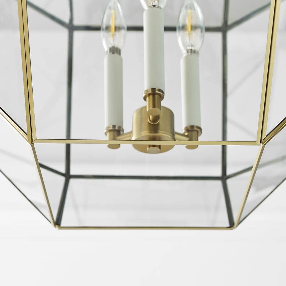 Morrison Satin Brass Glass Jar Indoor/Outdoor Lantern