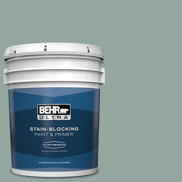 BEHR ULTRA 5 gal. #PPU12-05 Lotus Leaf Extra Durable Satin Enamel Interior Paint & Primer