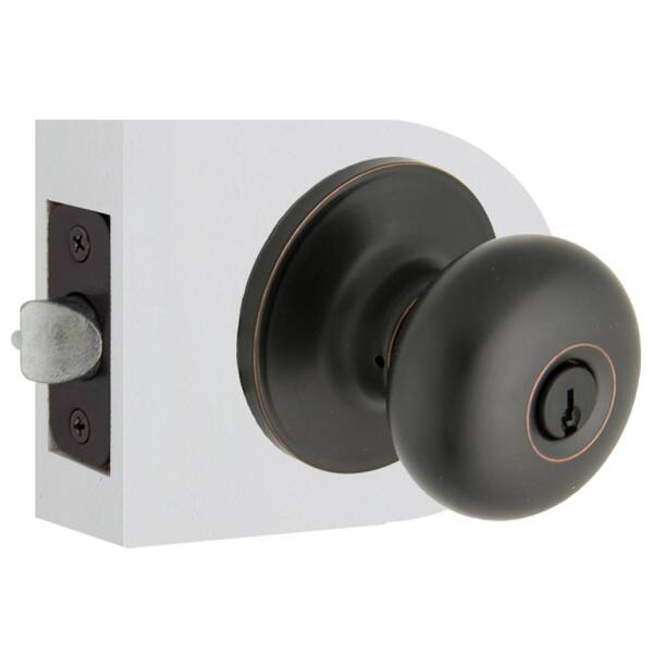 Defiant Simple Series Round Satin Nickel Keyed Entry Door Knob