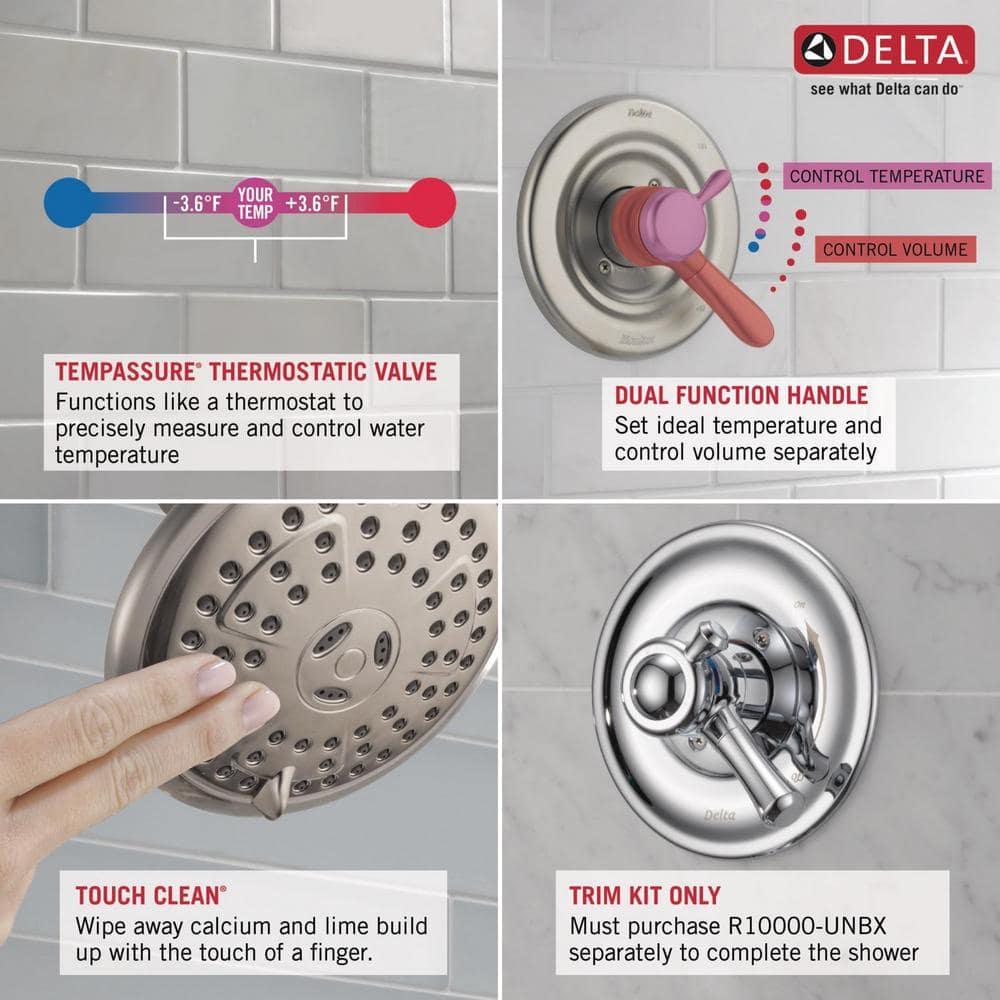 Chrome Traditional Dual-Handle Wall Mounted Rain Shower System