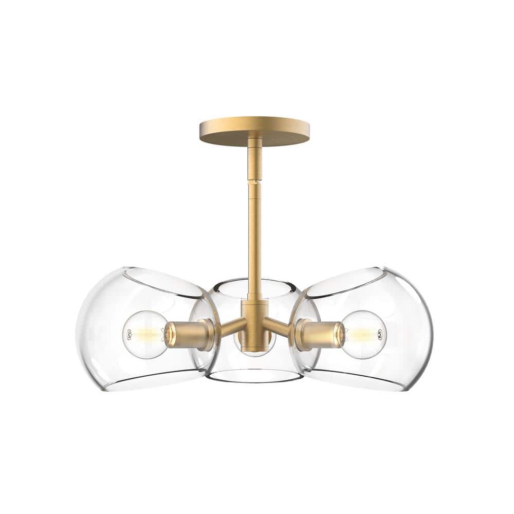 Willow Brushed Gold and Clear Glass Mini Pendant Light