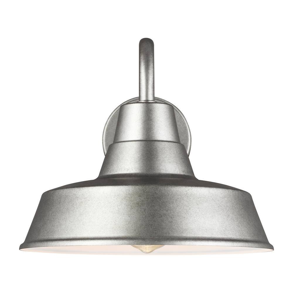 Weathered Pewter Dimmable Lantern Outdoor Wall Sconce