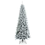 Costway 7 ft. Artificial PVC Christmas Tree with Stand White CM19735