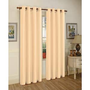84 in. Polyester Semi-sheer Standard Lined Grommet Curtain Panel Pair