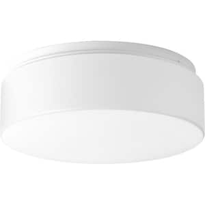 11 in. LED Drums 21-Watt White Integrated LED Flush Mount for Garage and Pantry