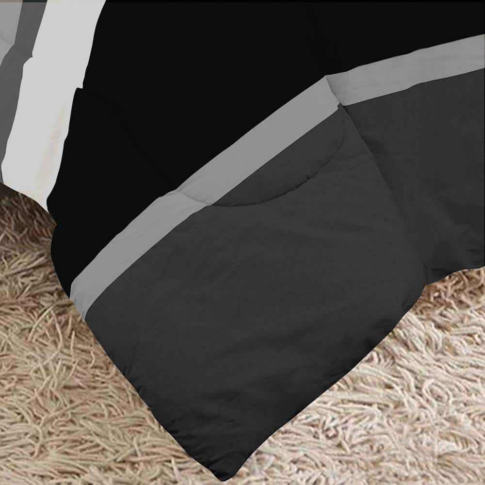 Gray Twin Reversible Microfiber Bed in a Bag Set