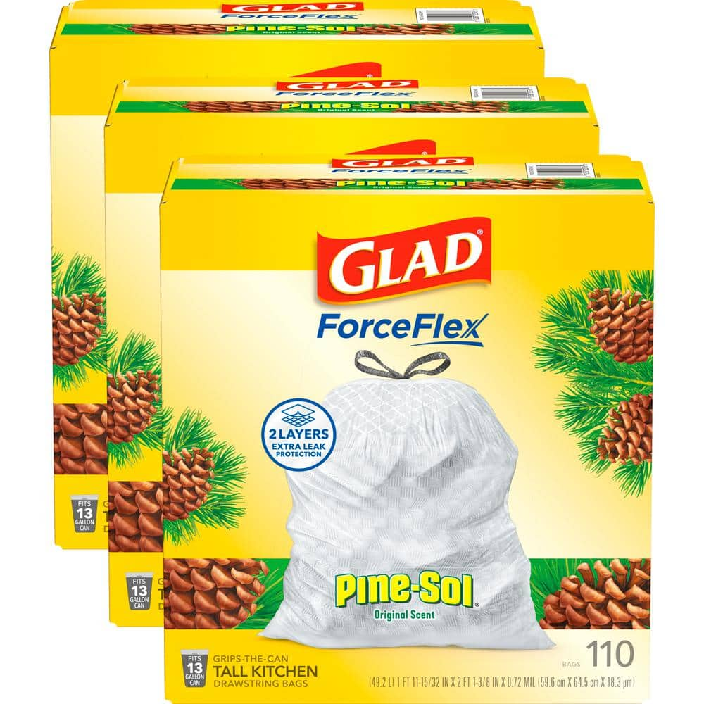 GTIN 012587223765 product image for ForceFlex DS White Pine Sol 13 gal. Trash Bags (110-Count) (3-Pack) | upcitemdb.com