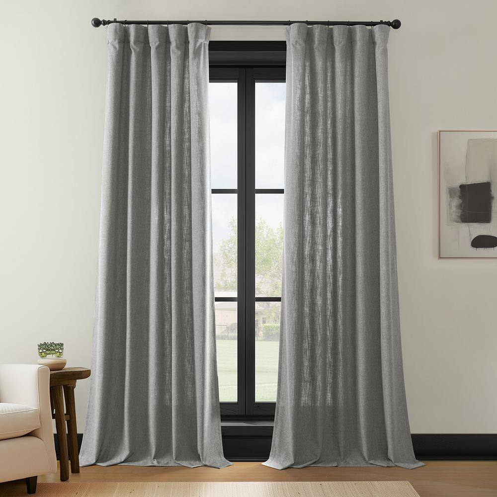 Light Grey Gray Simply Faux Linen Solid 50 in. W x 120 in. L Rod Pocket Light Filtering Curtain Pair (Set of 2) price history on PriceWatchPro