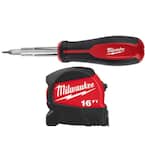 11-in-1 Multi-Tip Screwdriver with 16 ft. W Blade Tape Measure