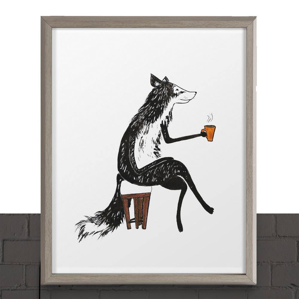 Blake Fox Orange Coffee Cup Framed Glass Wall Art