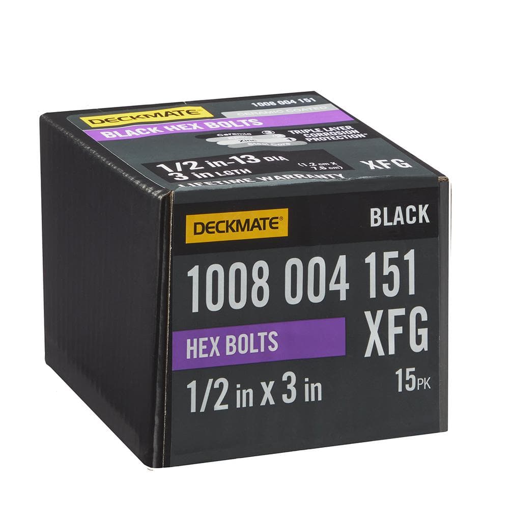 1/2 in. -13 x 3 in. Black Hex Bolt (15-Pack) price history on PriceWatchPro