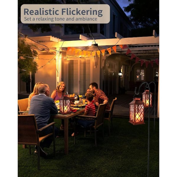 Fish Hunter 2 Pack Outdoor Garden Hanging Lanterns With Waterproof LED