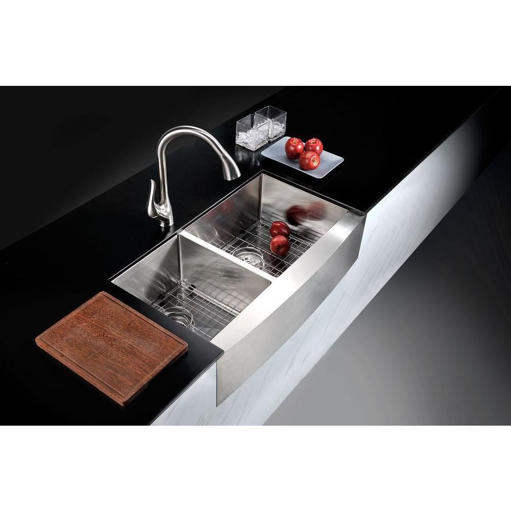 Elysian 36'' Stainless Steel Farmhouse Double Bowl Kitchen Sink