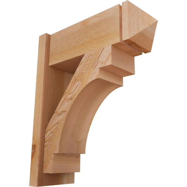 Ekena Millwork 8 in. x 26 in. x 22 in. Merced Arts and Crafts Rough Sawn Western Red Cedar Outlooker