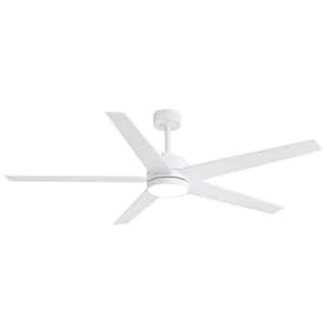 Rudolph 65 in. Integrated LED Indoor White Ceiling Fans with Light and Remote Control Included